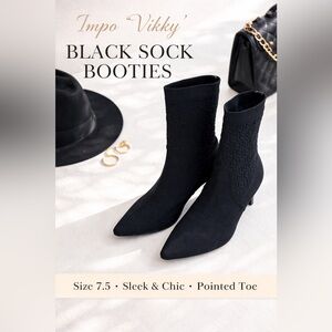 Impo “Vikky” Black Stretch Ankle Booties | Size 7.5